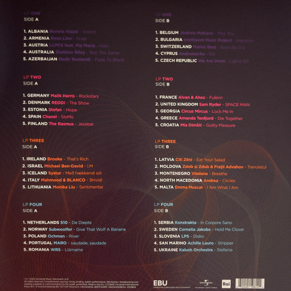 Various : Eurovision Song Contest Turin 2022 (4xLP, Album, Comp, Ltd)