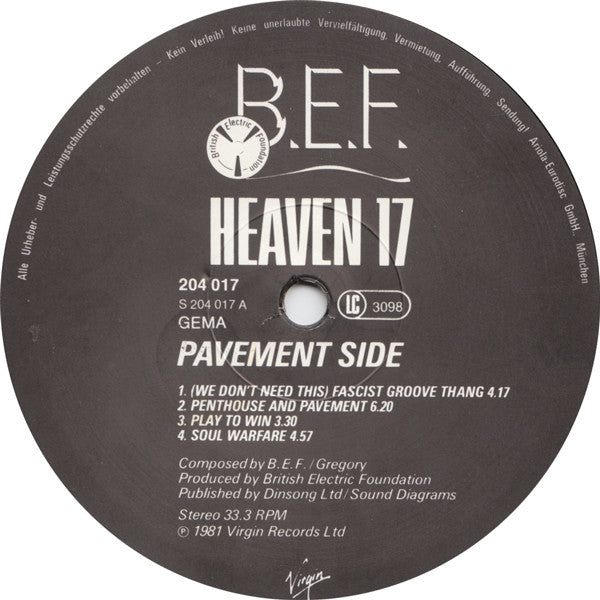 Heaven 17 : Penthouse And Pavement (LP, Album)