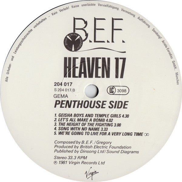 Heaven 17 : Penthouse And Pavement (LP, Album)