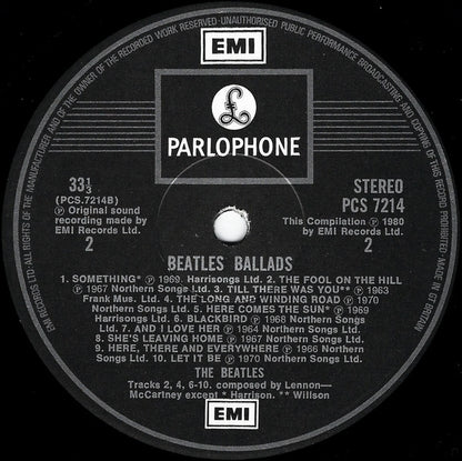 The Beatles : The Beatles Ballads (20 Original Tracks) (LP, Comp)