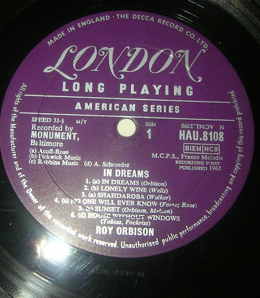 Roy Orbison : In Dreams (LP, Album, Mono)