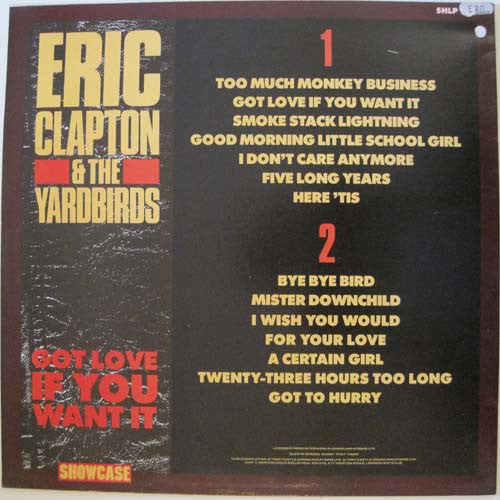 Eric Clapton & The Yardbirds : Got Love If You Want It (LP, Comp)