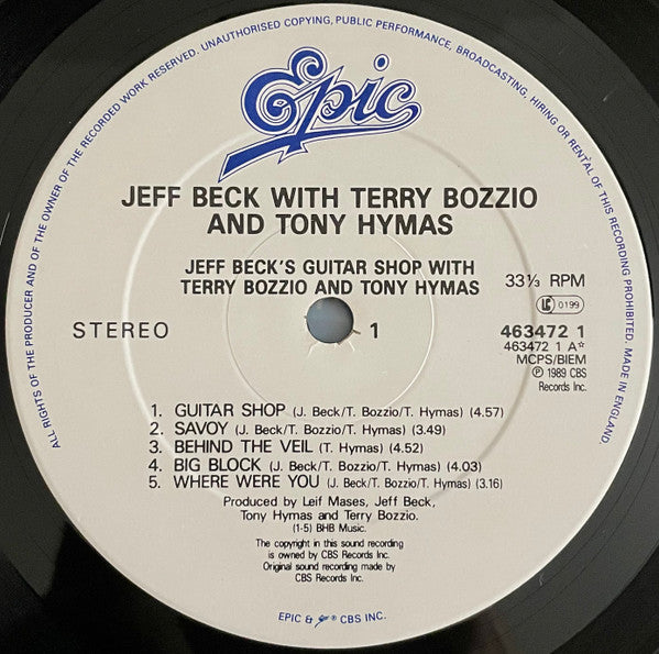 Jeff Beck With Terry Bozzio And Tony Hymas : Jeff Beck's Guitar Shop (LP, Album)