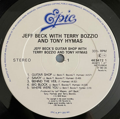 Jeff Beck With Terry Bozzio And Tony Hymas : Jeff Beck's Guitar Shop (LP, Album)