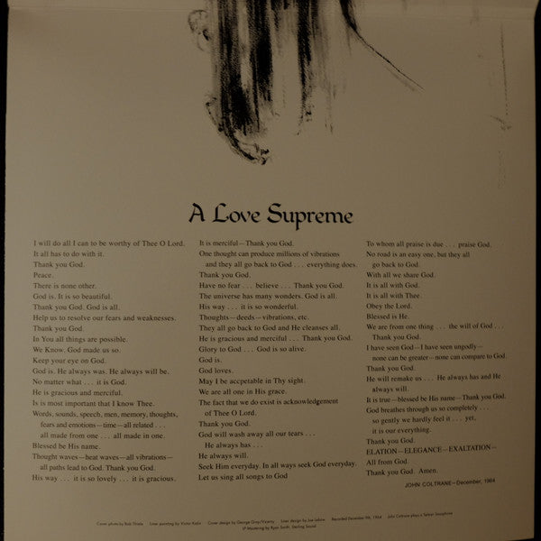 John Coltrane : A Love Supreme (LP, Album, RE, RM, Gat)