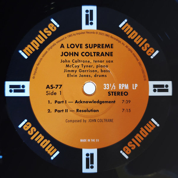 John Coltrane : A Love Supreme (LP, Album, RE, RM, Gat)