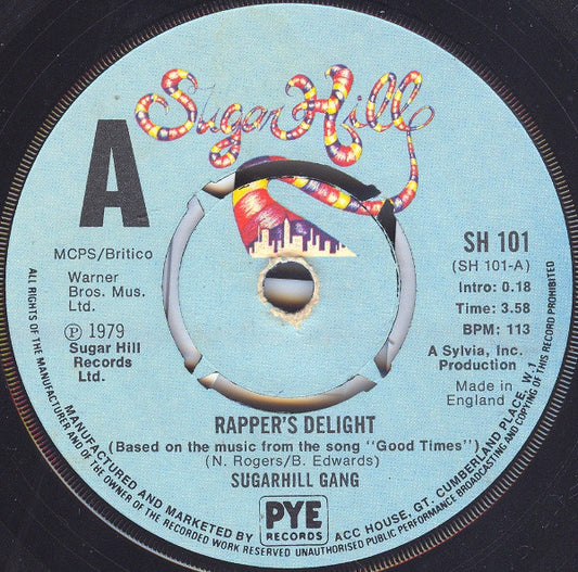 Sugarhill Gang : Rapper's Delight (7", Single, Kno)