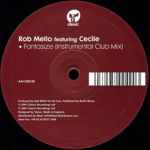 Rob Mello Featuring Cécile : Fantasize (12")