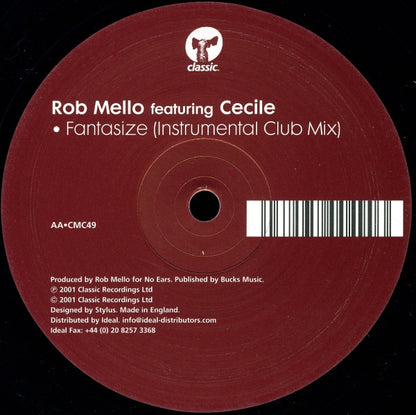 Rob Mello Featuring Cécile : Fantasize (12")