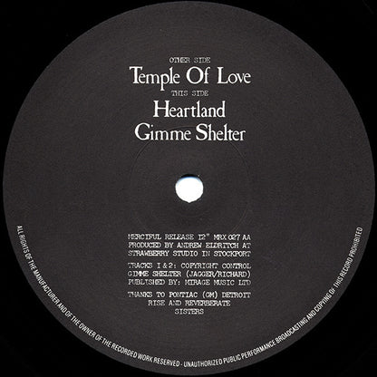 The Sisters Of Mercy : Temple Of Love (12", Single)