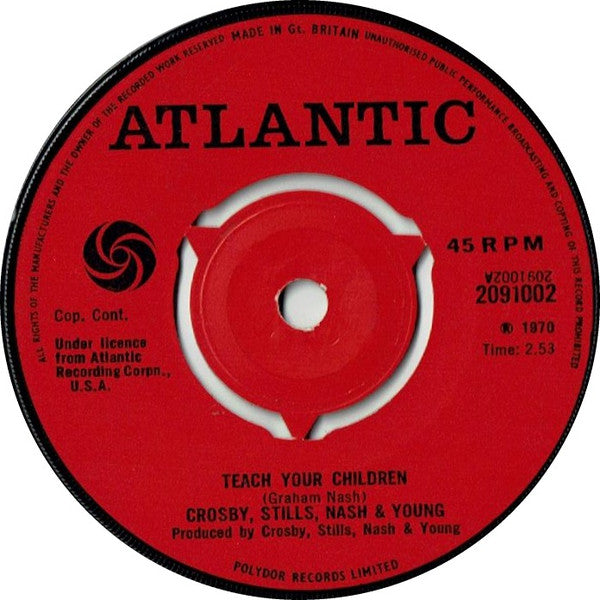 Crosby, Stills, Nash & Young : Teach Your Children / Country Girl (7", Single, 3 P)