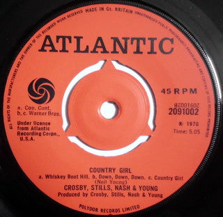 Crosby, Stills, Nash & Young : Teach Your Children / Country Girl (7", Single, 3 P)