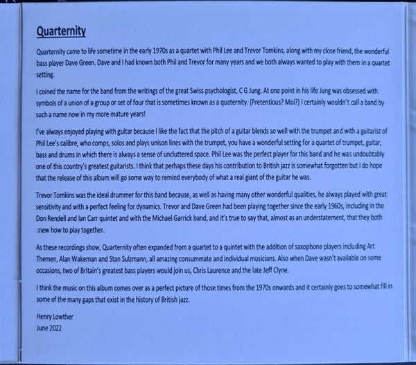 Henry Lowther's Quarternity : Never Never Land (2xCD, Album, Ltd)