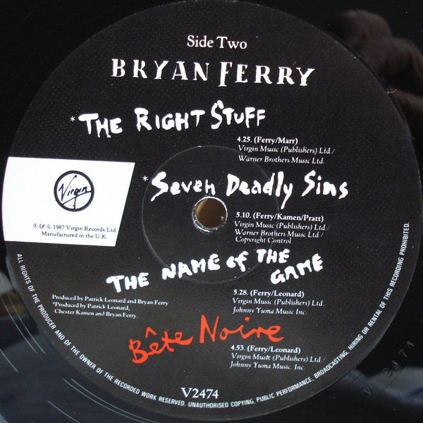 Bryan Ferry : Bête Noire (LP, Album)