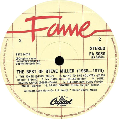 Steve Miller Band : The Best Of Steve Miller 1968-1973 (LP, Comp, RE)