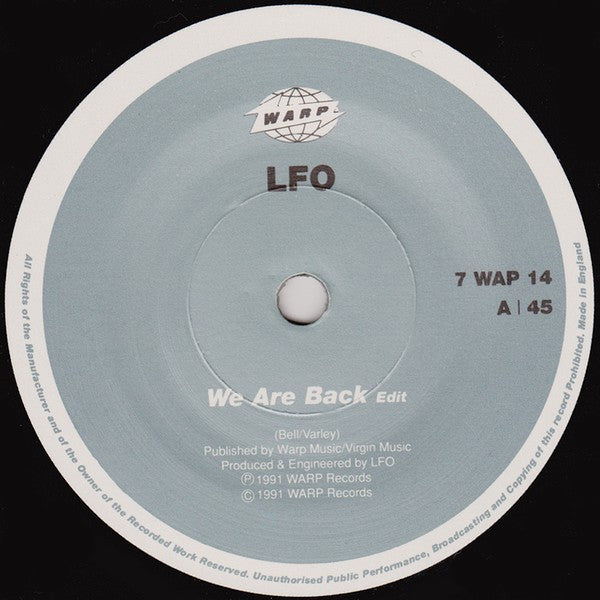 LFO : We Are Back / Nurture (7", Single)