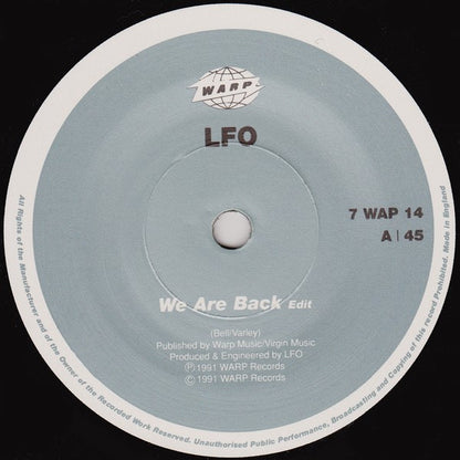 LFO : We Are Back / Nurture (7", Single)