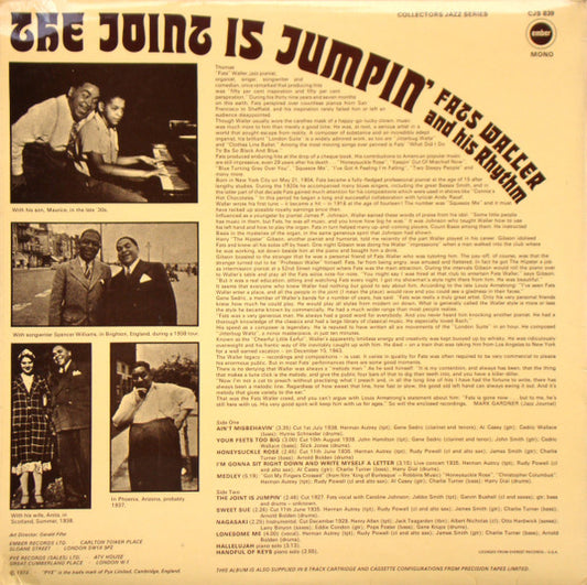 Fats Waller And His Rhythm* : The Joint Is Jumpin' (LP, Album, Comp, Mono)