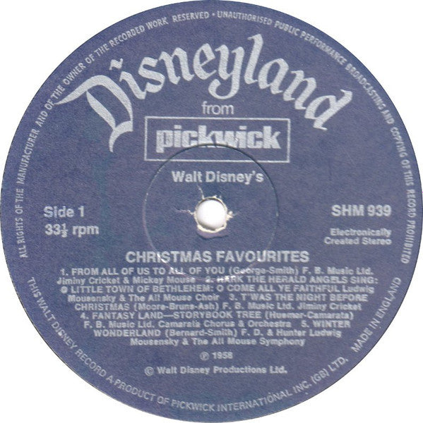 Various : Walt Disney's Christmas Favourites (LP, Album)