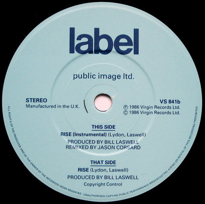 Public Image Ltd.* : Rise (7", Single)