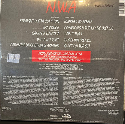 N.W.A. : Straight Outta Compton (LP, Album, RE)