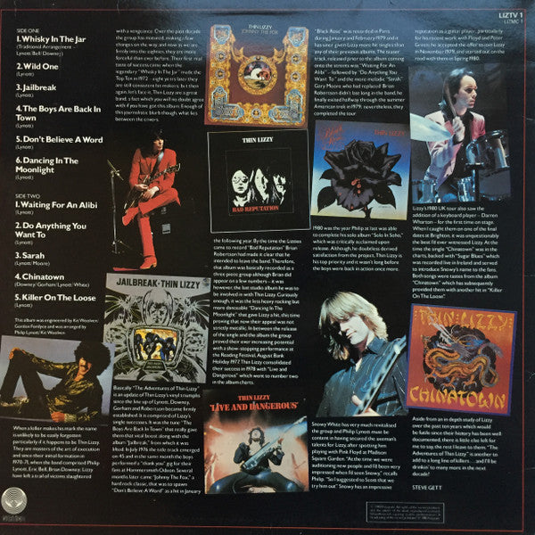 Thin Lizzy : The Adventures Of Thin Lizzy (The Hit Singles Collection) (LP, Comp)