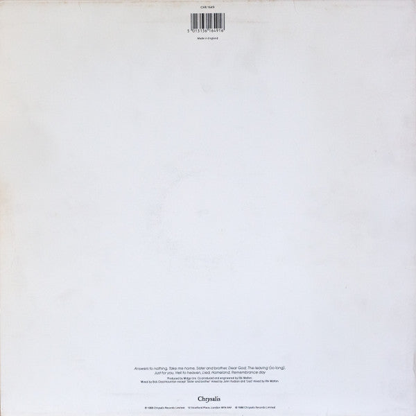 Midge Ure : Answers To Nothing (LP, Album)