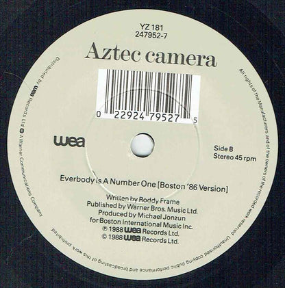 Aztec Camera : Somewhere In My Heart (7", Single, Mat)