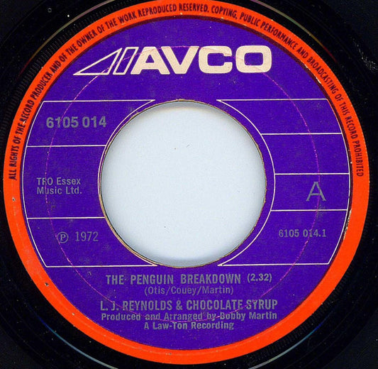 L.J. Reynolds* & Chocolate Syrup / The Young Hearts* : The Penguin Breakdown / Oo La We (7", Single, Pap)