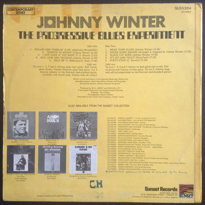 Johnny Winter : The Progressive Blues Experiment (LP, Album, RE)