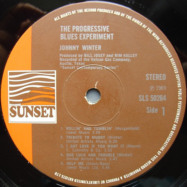 Johnny Winter : The Progressive Blues Experiment (LP, Album, RE)