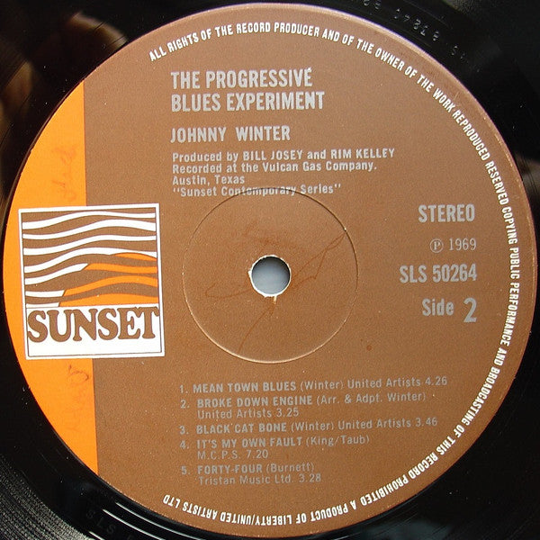 Johnny Winter : The Progressive Blues Experiment (LP, Album, RE)