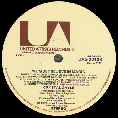 Crystal Gayle : We Must Believe In Magic (LP, Album)