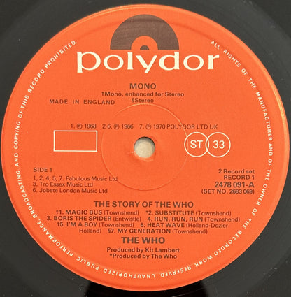 The Who : The Story Of The Who (2xLP, Comp, Mono)