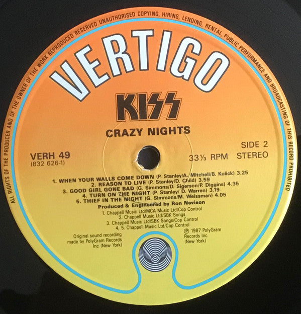 Kiss : Crazy Nights (LP, Album)