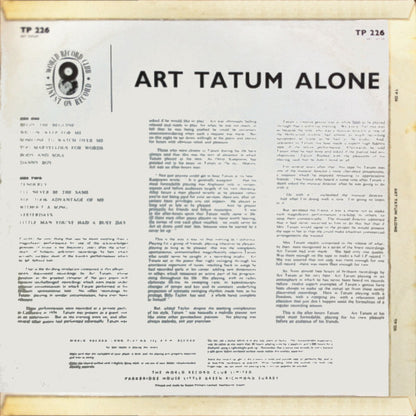 Art Tatum : Alone (LP, Album, Mono, RE)