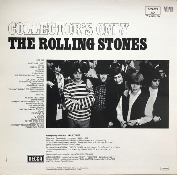 The Rolling Stones : Collector's Only (LP, Comp, Mono)