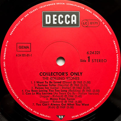 The Rolling Stones : Collector's Only (LP, Comp, Mono)