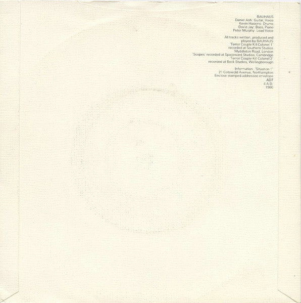 Båuhåus* : Terror Couple Kill Colonel (7", Single)