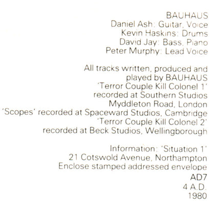 Båuhåus* : Terror Couple Kill Colonel (7", Single)