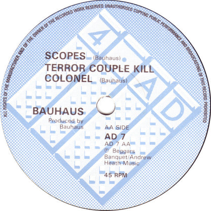 Båuhåus* : Terror Couple Kill Colonel (7", Single)