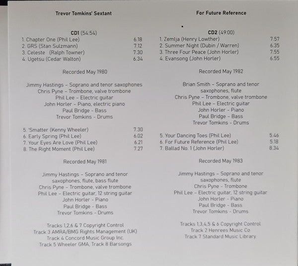 Trevor Tomkins' Sextant : For Future Reference (2xCD, Album)