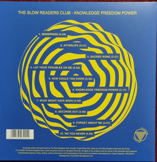 The Slow Readers Club : Knowledge Freedom Power (LP, Album, Ltd, Yel)