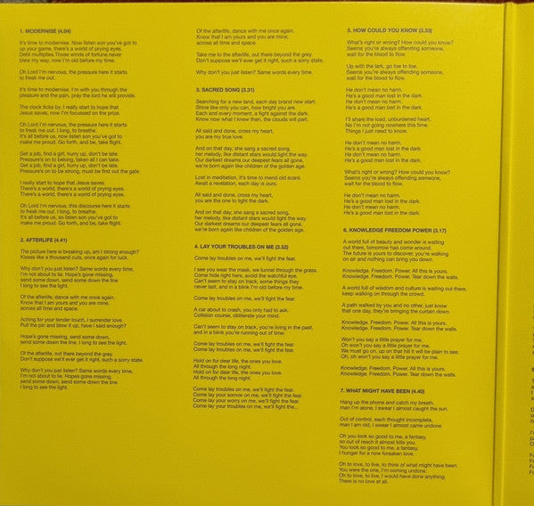 The Slow Readers Club : Knowledge Freedom Power (LP, Album, Ltd, Yel)