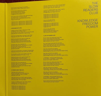 The Slow Readers Club : Knowledge Freedom Power (LP, Album, Ltd, Yel)