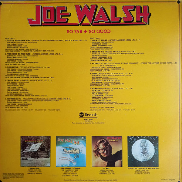 Joe Walsh : So Far So Good (LP, Comp)