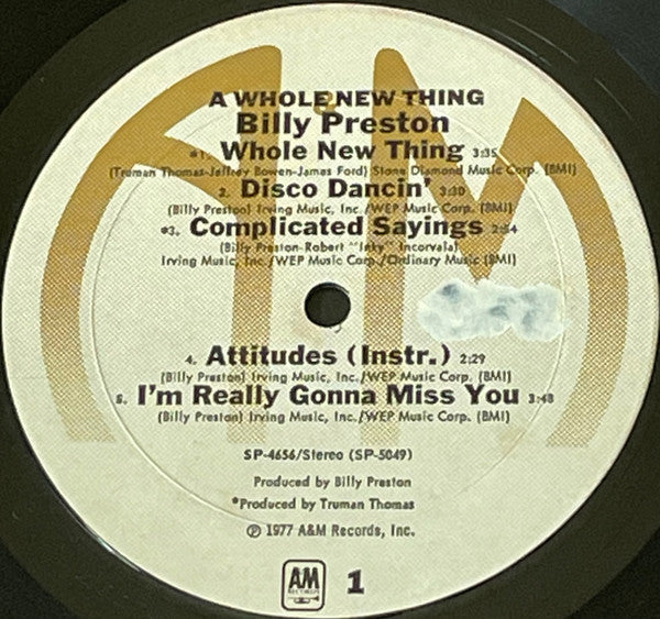 Billy Preston : A Whole New Thing (LP, Album, Mon)