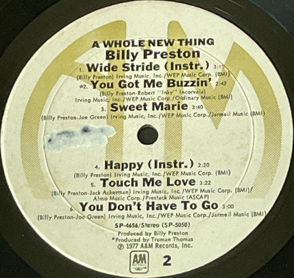 Billy Preston : A Whole New Thing (LP, Album, Mon)