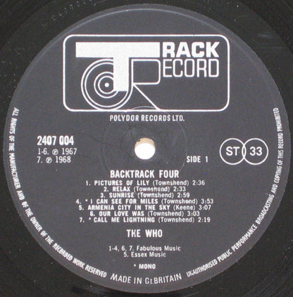 Who* / Hendrix* : Backtrack 4 (LP, Comp, Mono)