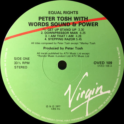 Peter Tosh With Words Sound & Power* : Equal Rights (LP, Album, RE, Gre)